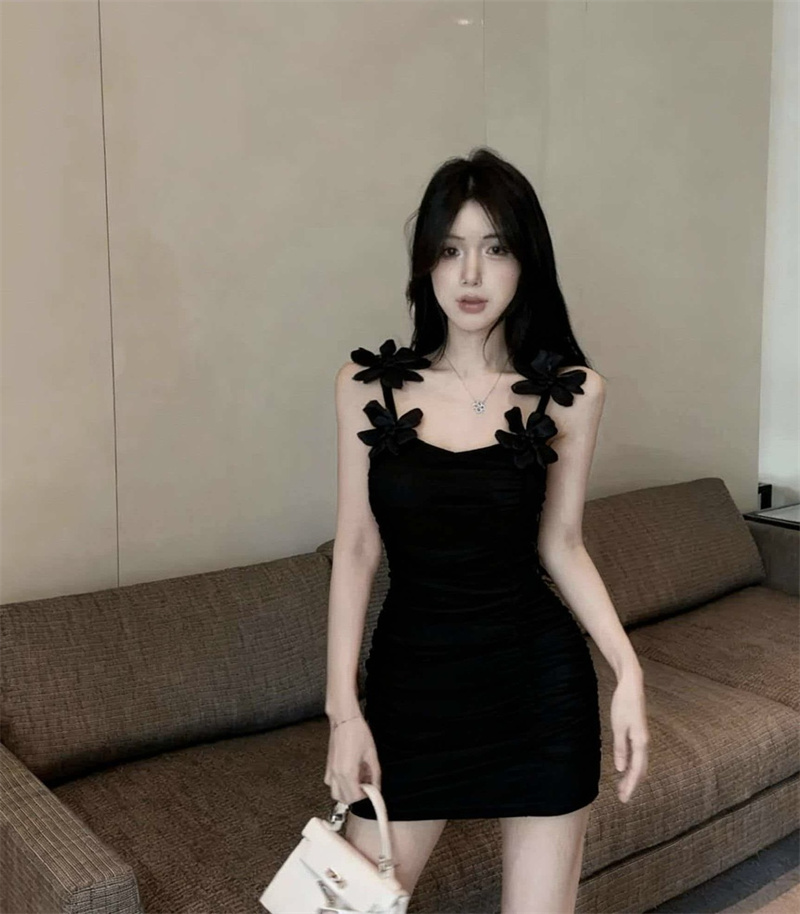 Sexy Mesh Floral Spliced Bodycon Cami Mini Dress - Image 4