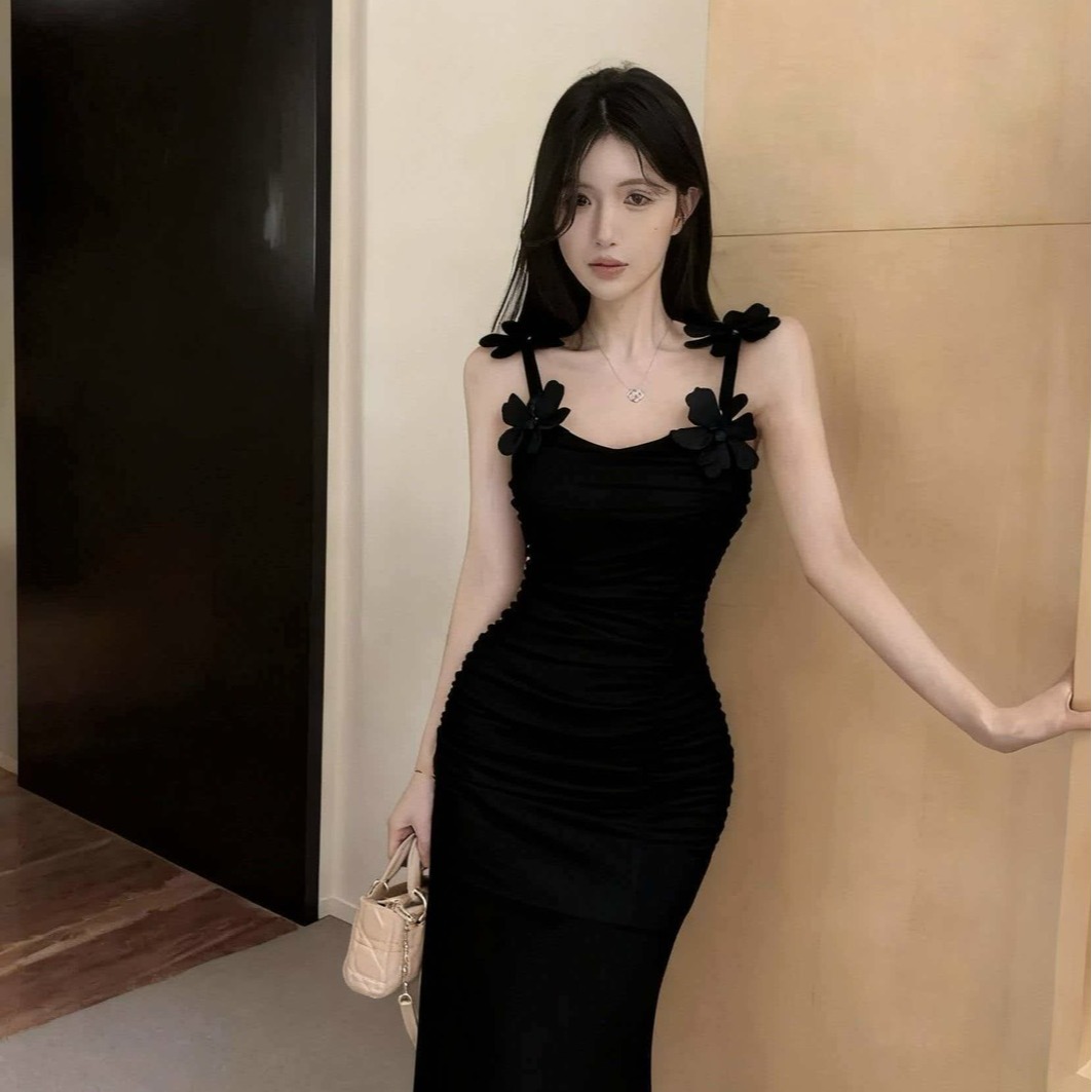 2026 Early Spring Pure Desire Sleeveless Mesh Spliced Cami Dress - Image 5