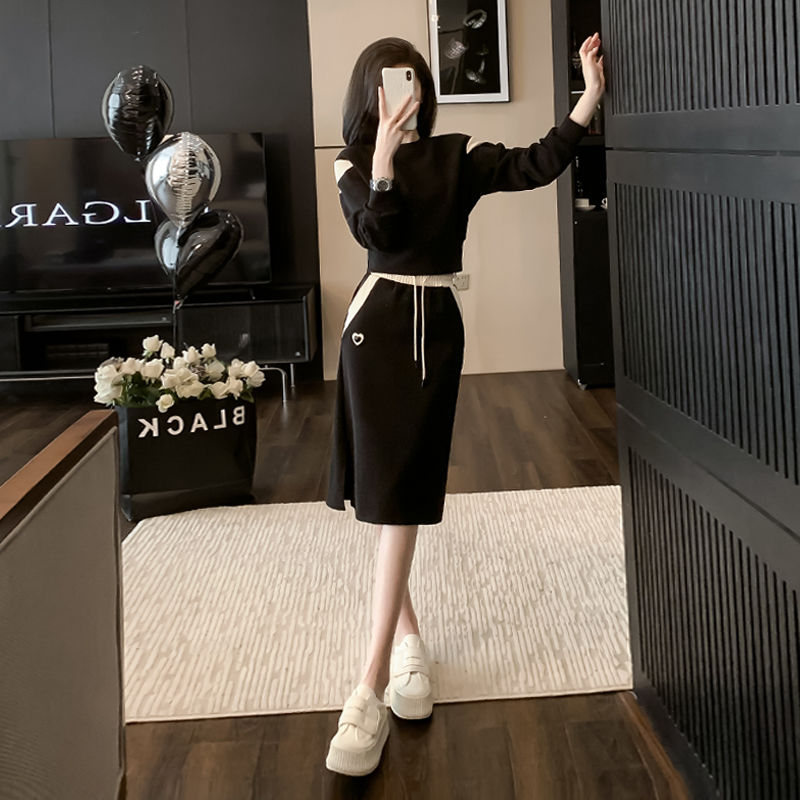 2026 Spring Fashion Casual Two-Piece Skirt Set Korean Style Premium Hoodie and Skirt Set for Women - Image 4