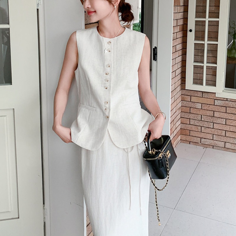 White Light Mature Style Slim Vest and Skirt Set Women 2026 Summer New Fashion Commuter Two-Piece - Image 5