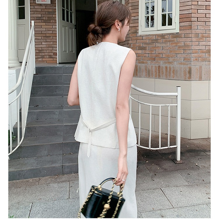 White Light Mature Style Slim Vest and Skirt Set Women 2026 Summer New Fashion Commuter Two-Piece - Image 3