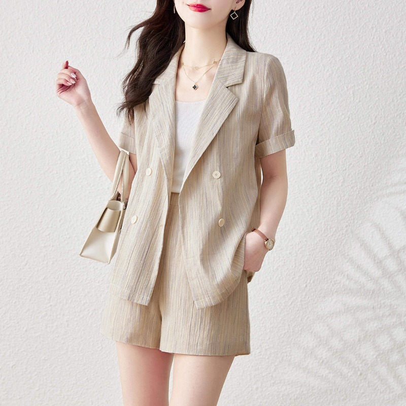 Elegant Fashion Shirt with Solid Casual Commuter Shorts and Camisole 2026 Summer New Casual Three-Piece Set for Women - Image 5