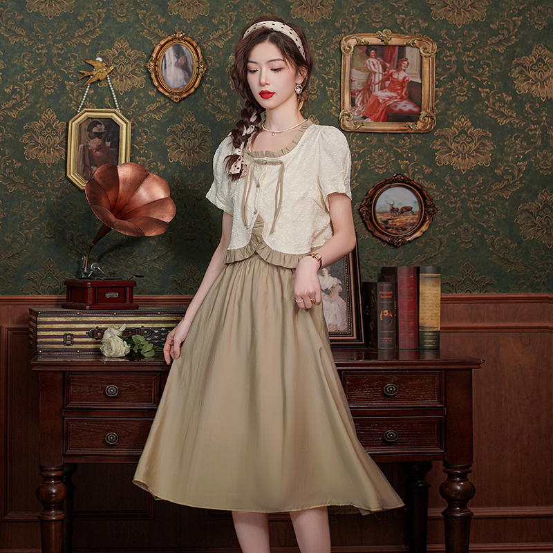 New Chinese Style Short Sleeve Two-Piece Set Retro 2026 Slimming Skirt Fashion Suit - Image 4
