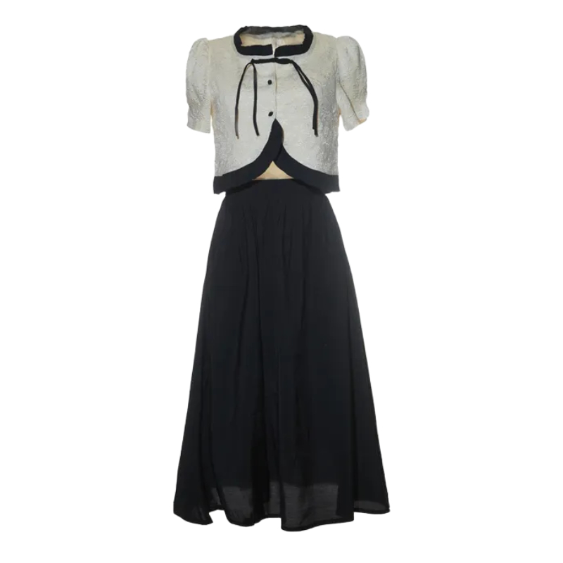 New Chinese Style Short Sleeve Two-Piece Set Retro 2026 Slimming Skirt Fashion Suit - Image 5