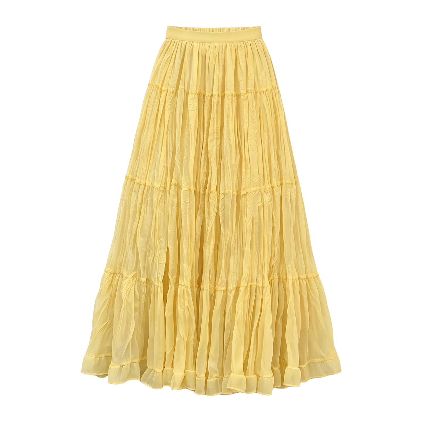 Elegant High Waist Pleated Mesh Mermaid Skirt for Women - Image 5