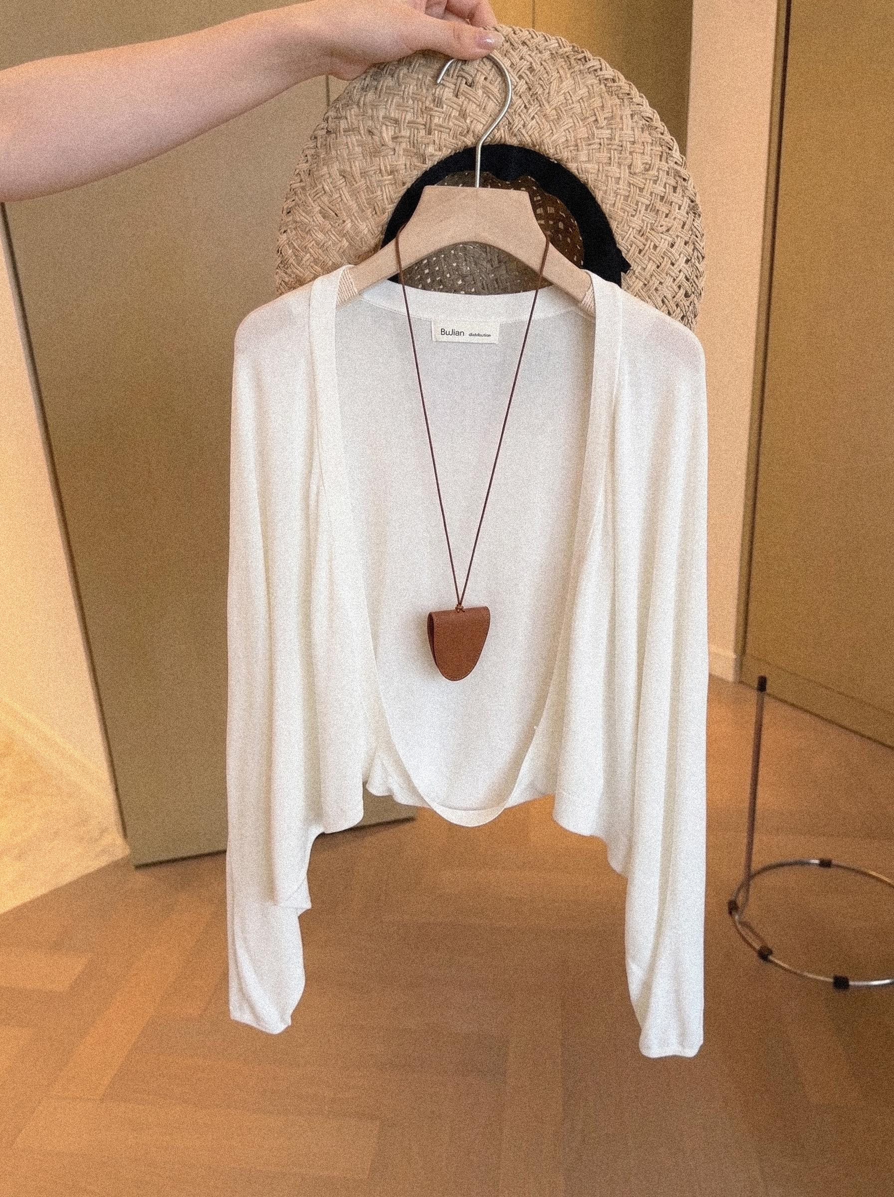 Women's Summer Sun Protection Knit Cardigan Short Batwing Sleeve Lightweight Cover-Up - Image 3