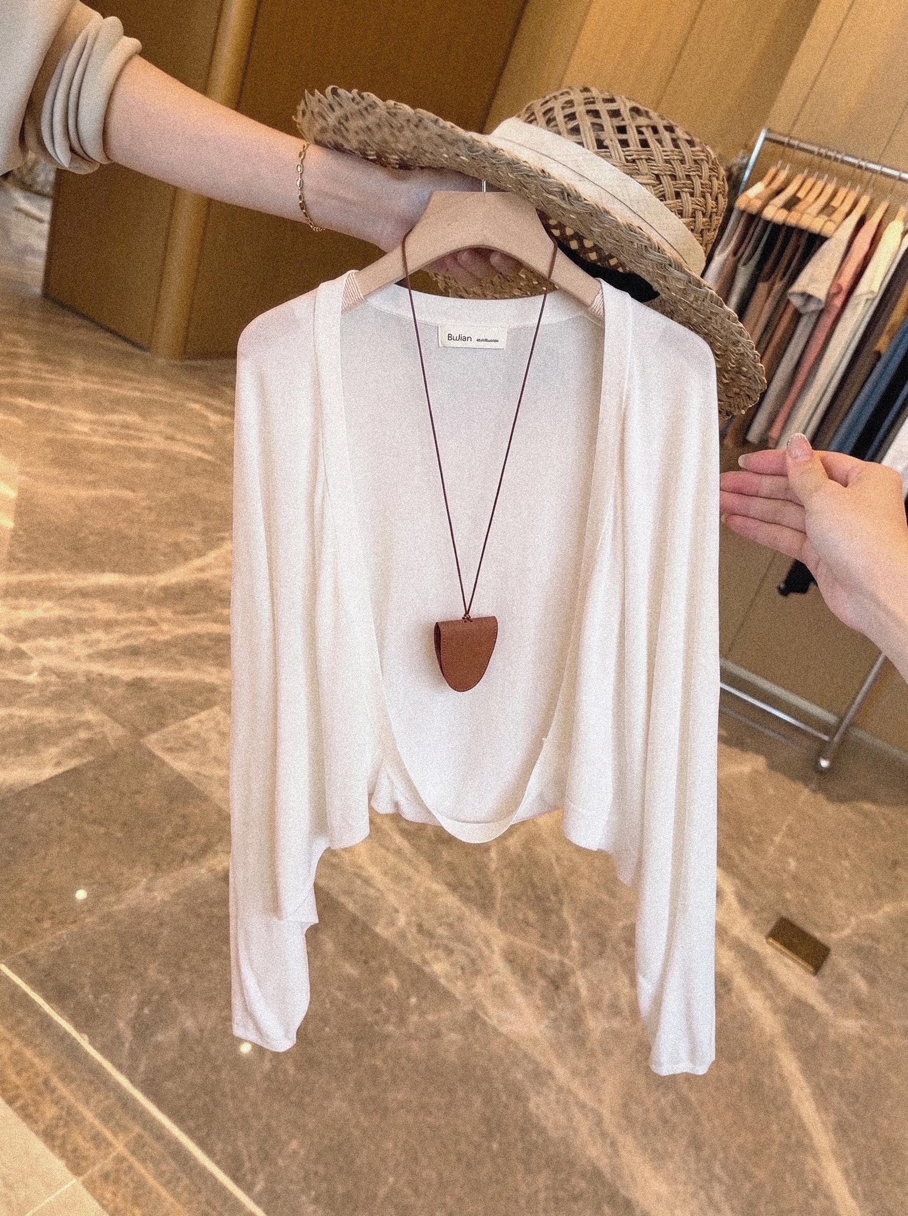 Women's Summer Sun Protection Knit Cardigan Short Batwing Sleeve Lightweight Cover-Up - Image 4